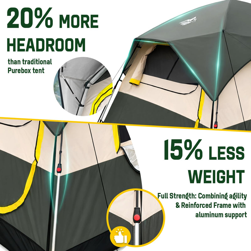 4 Person Instant Cabin Camping Tent with Rainfly