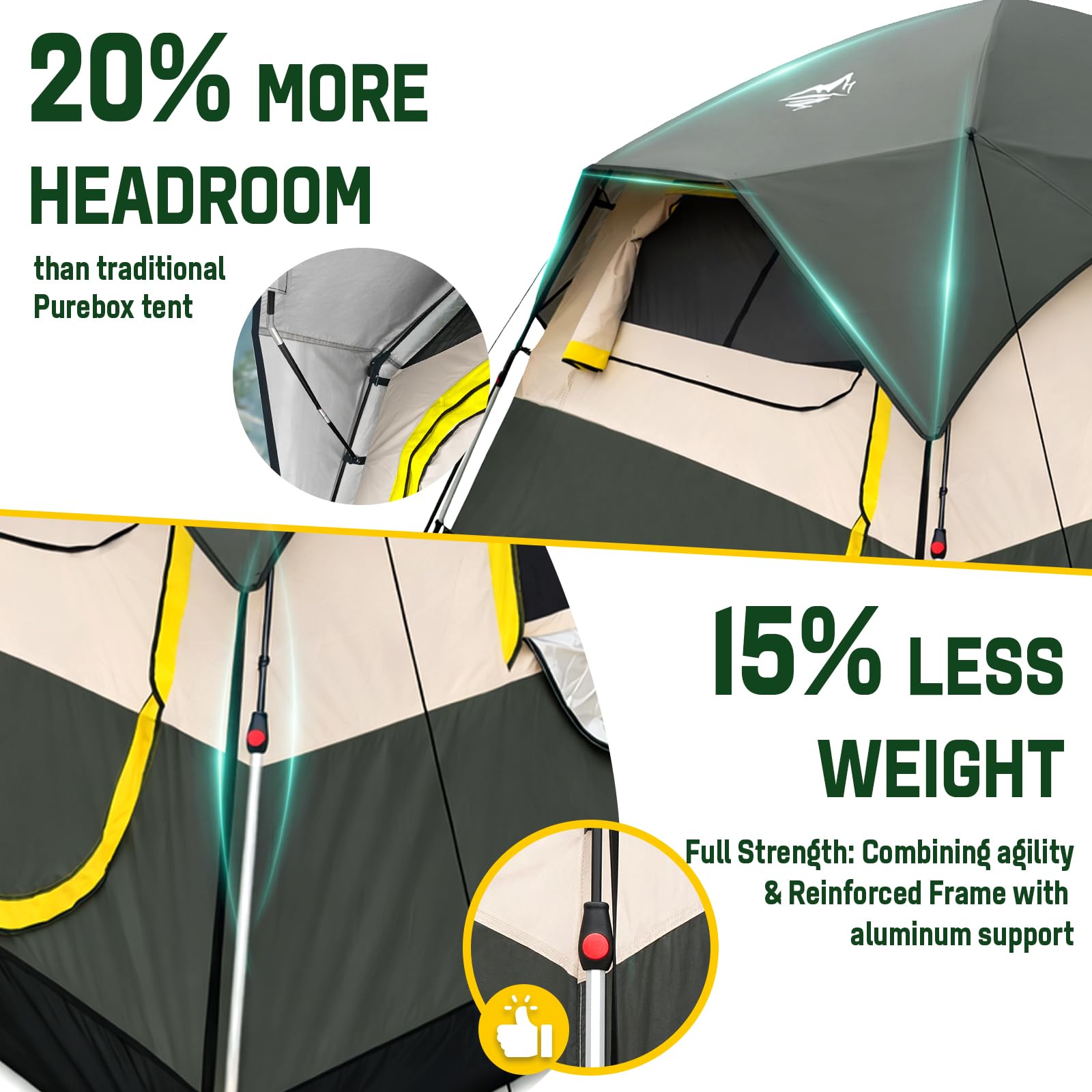 4 Person Instant Cabin Camping Tent with Rainfly