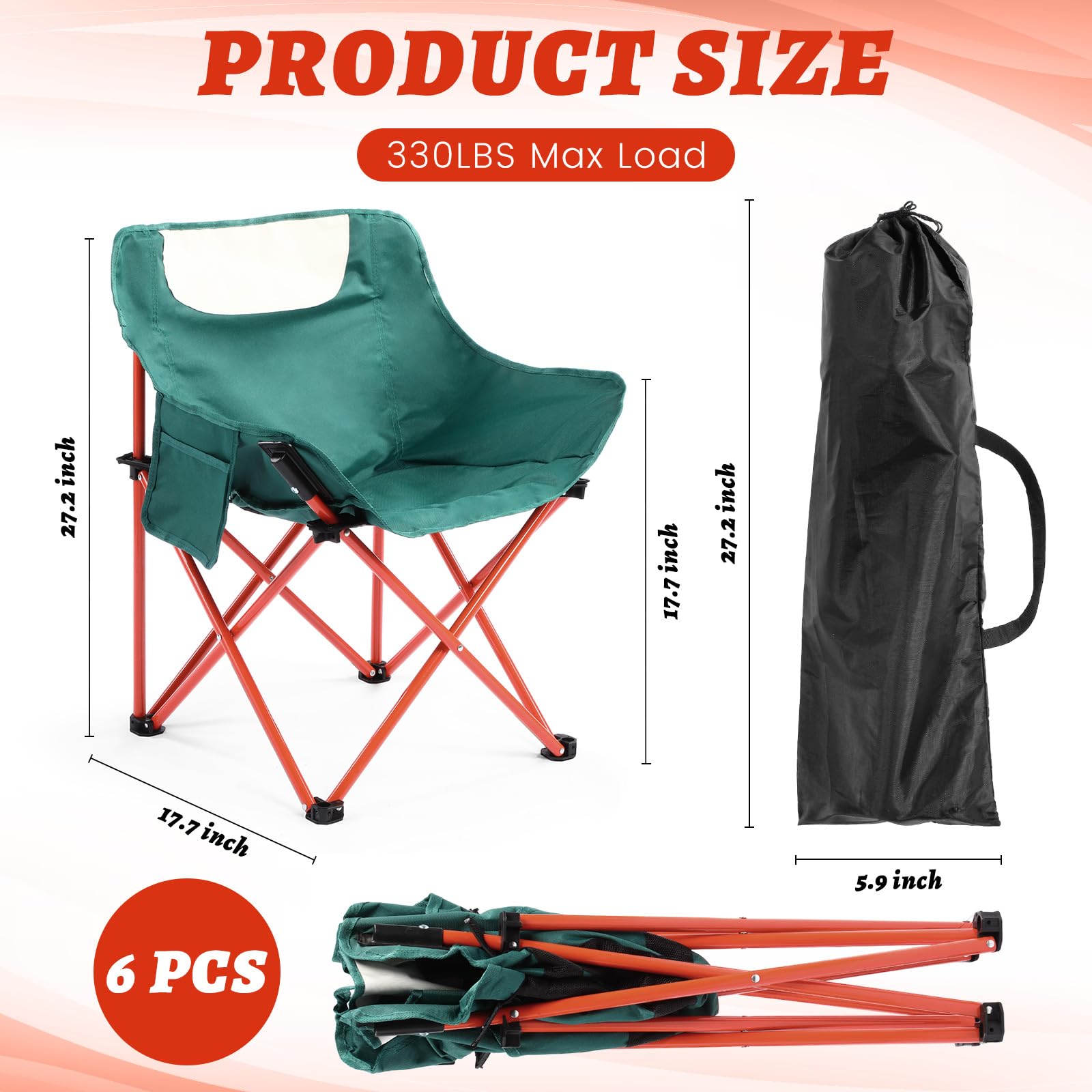 Ultralight Folding Camping Chair with Carry Bag