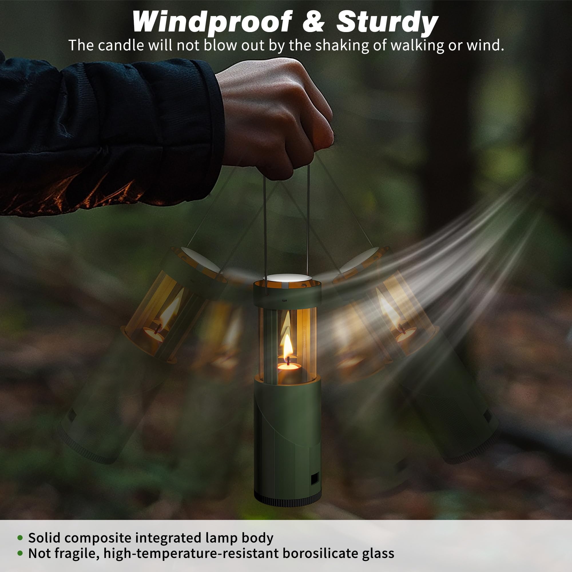 Mini Candle Camping Lantern with Storage Bag