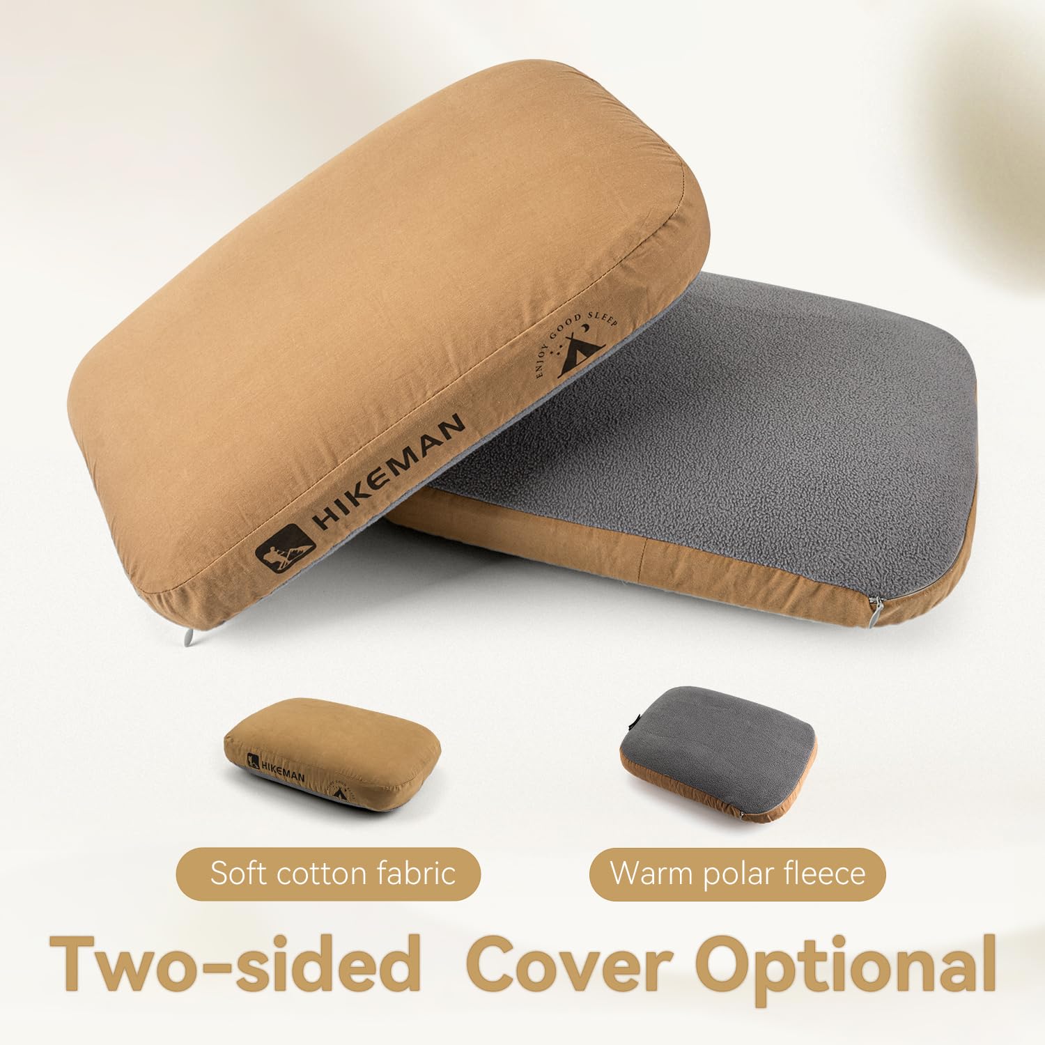 HIKEMAN Camping Memory Foam Pillow - Ultralight Travel Pillow,Backpacking Pillow with Removable Cover,Neck Lumbar Support Ergonomic Pillows for Sleeping,Camping, Hiking, Backpacking