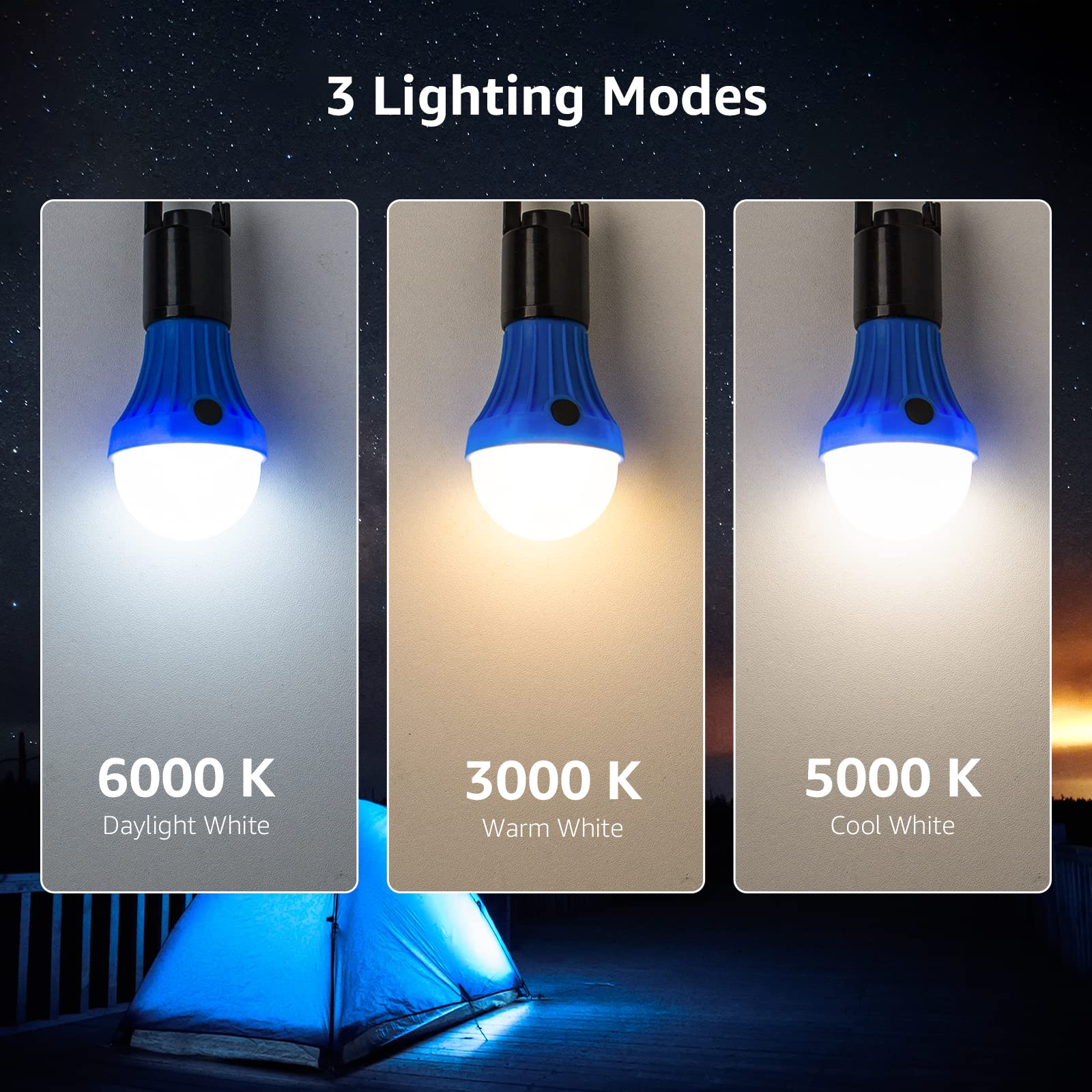 Portable LED Camping Lantern with Hanging Hook