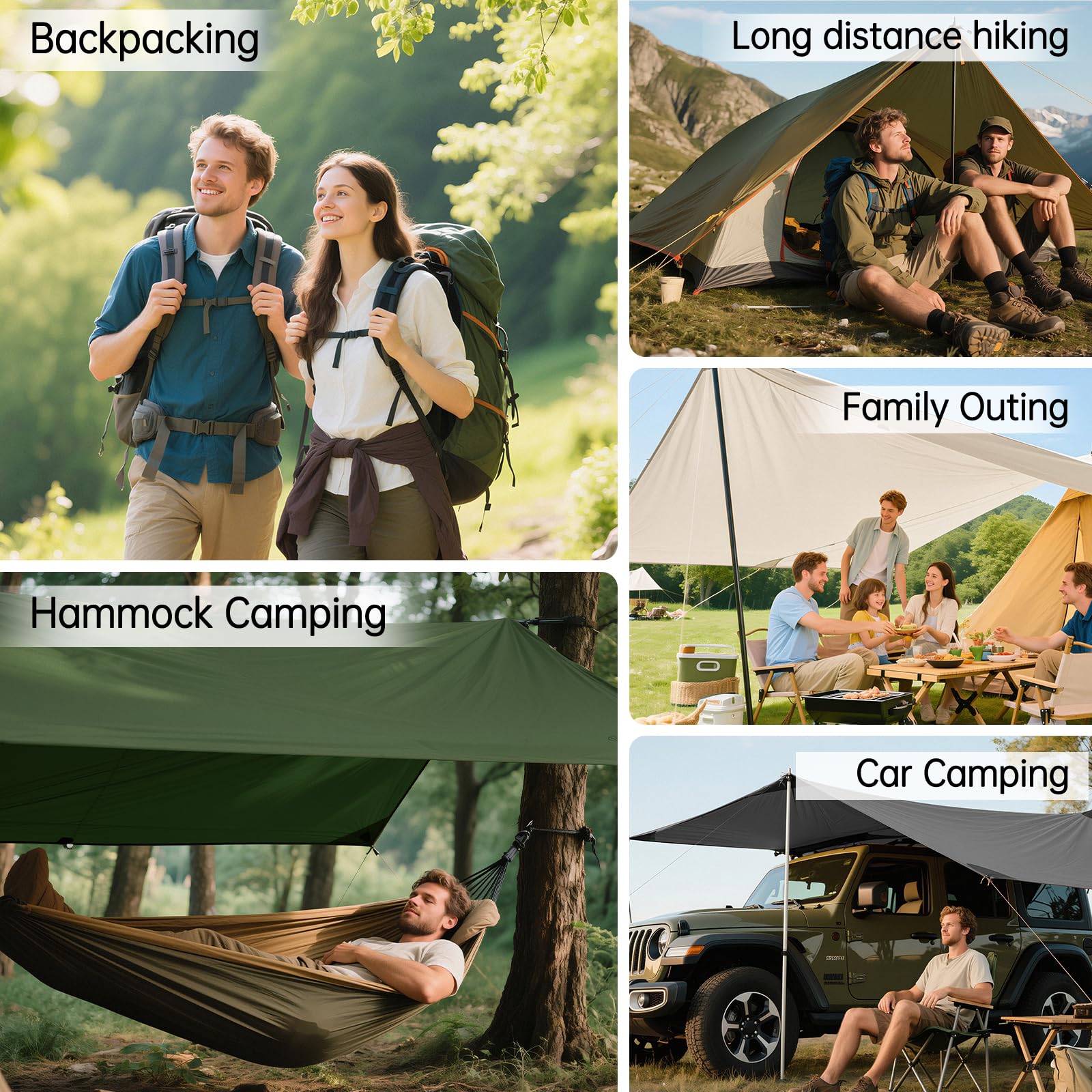 Waterproof Portable Camping Tarp Shelter Awning