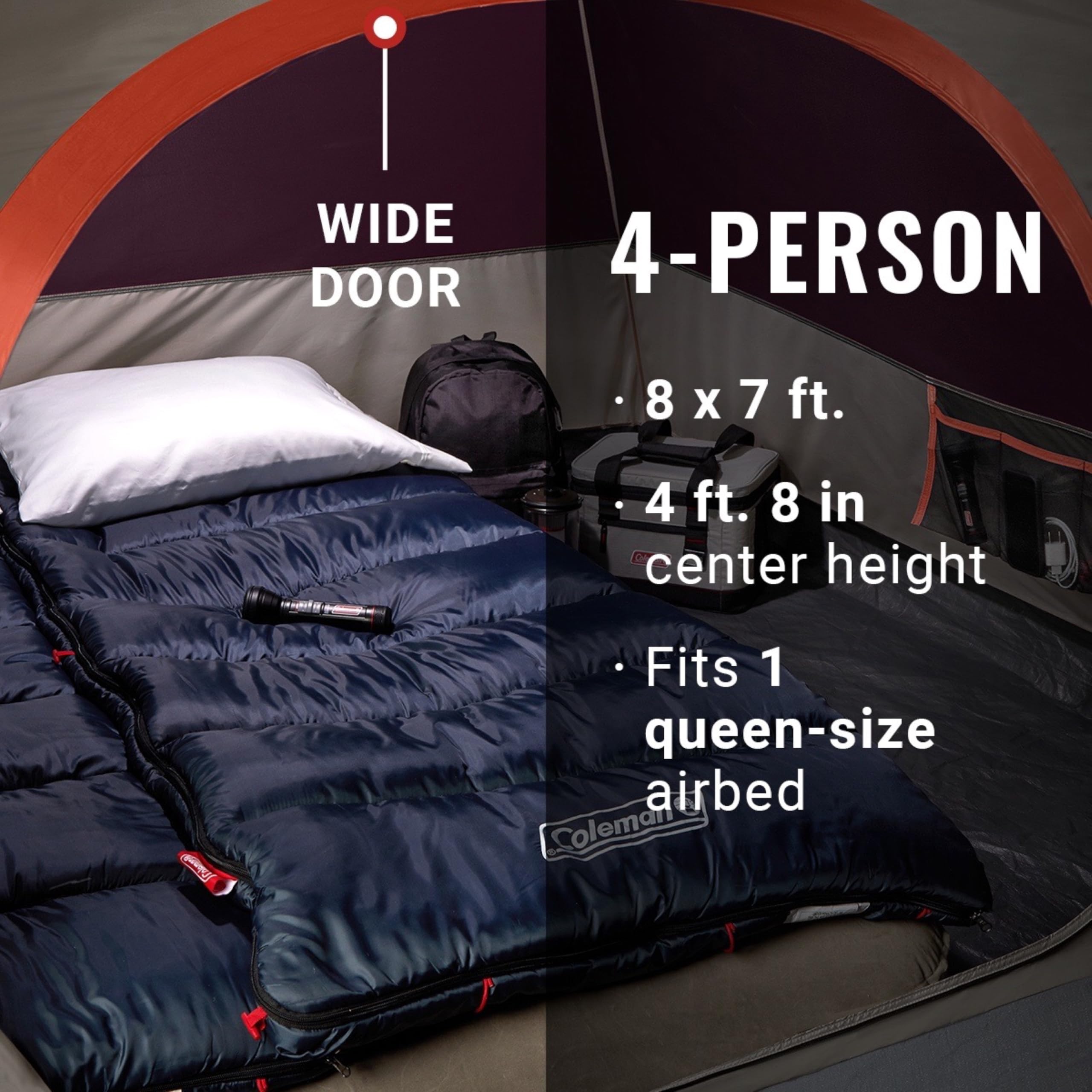 Weatherproof Skydome Camping Tent with Rainfly