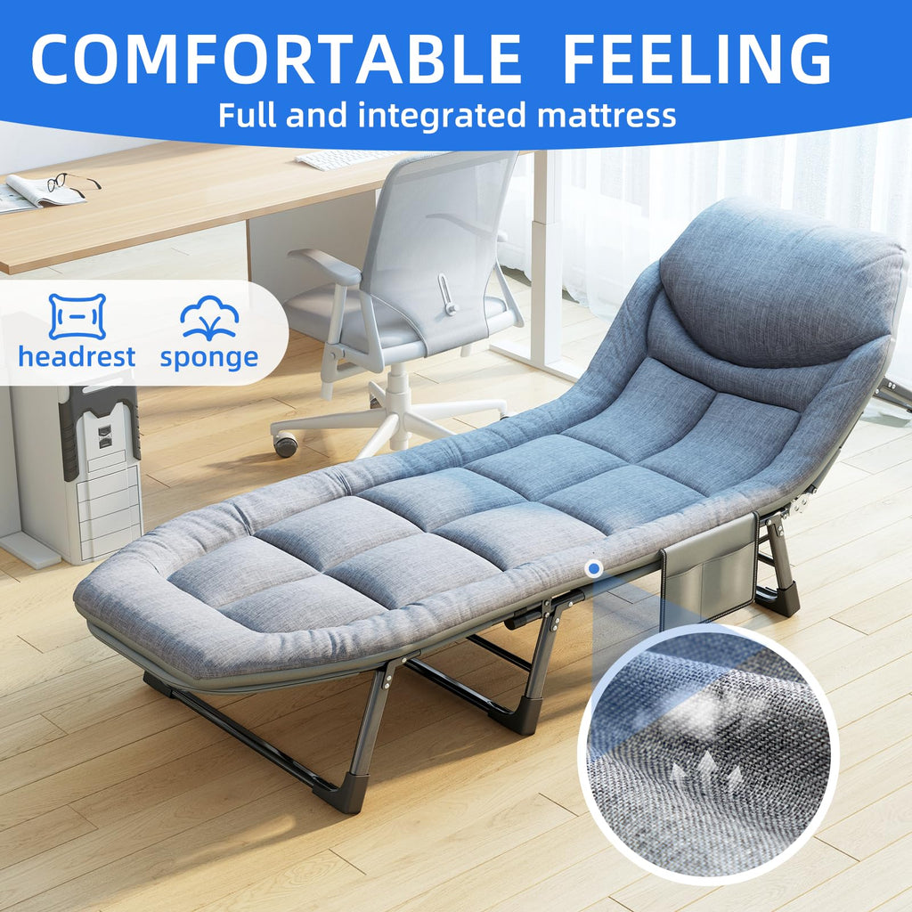 Heavy Duty Folding Camping Cot with Mattress