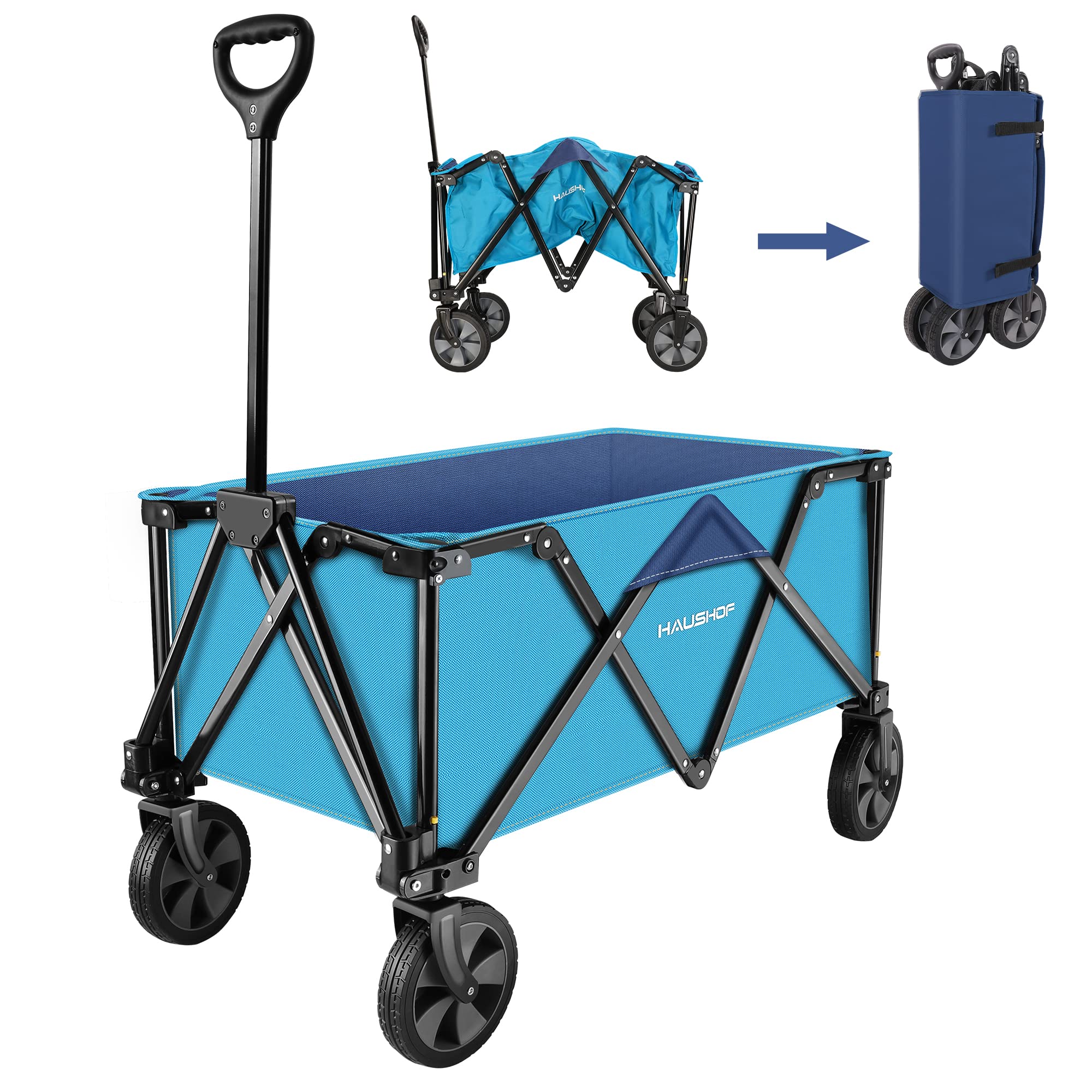 Collapsible Outdoor Camping Wagon with Removable Cart