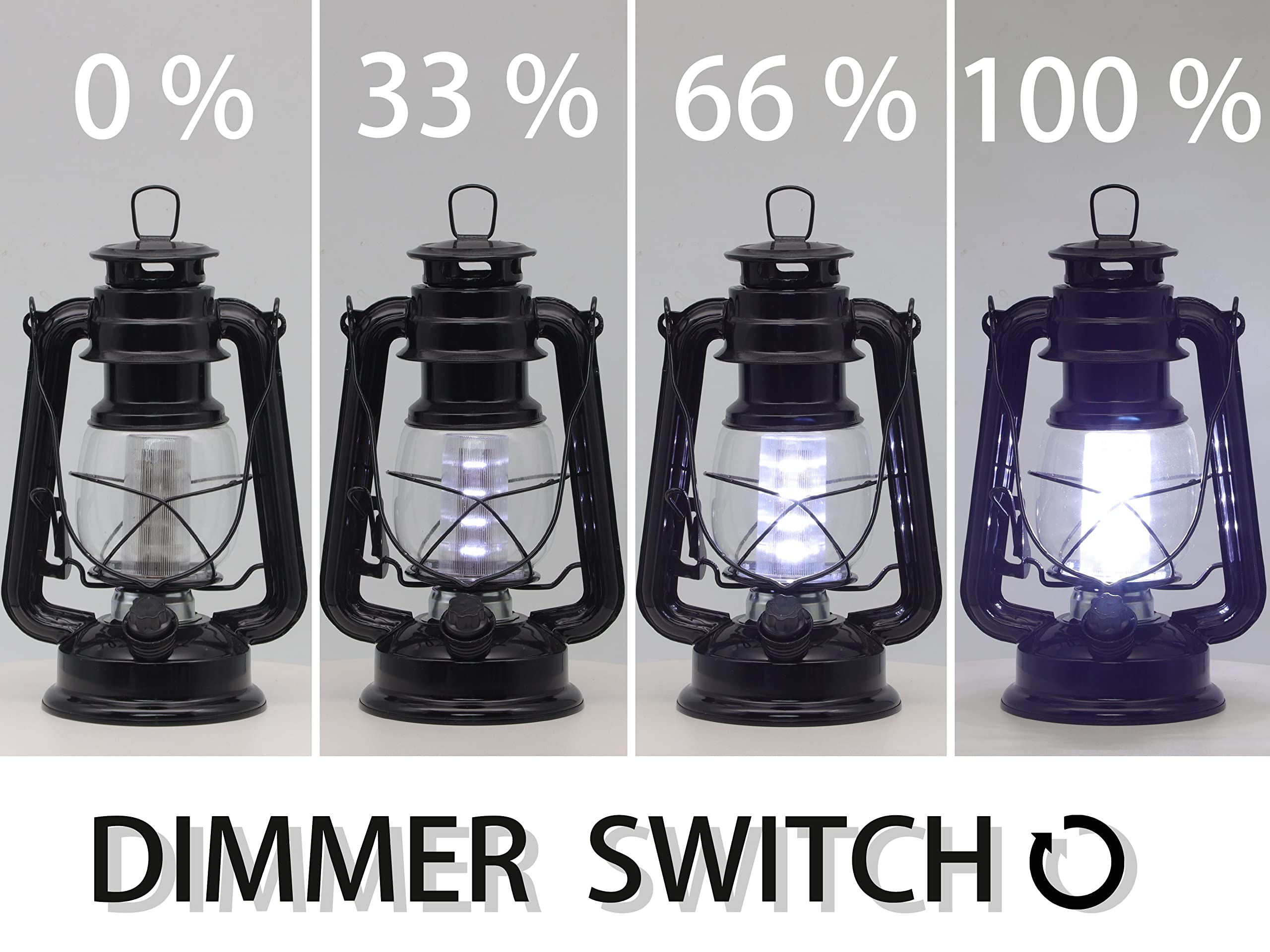 Vintage 12-LED Metal Hurricane Lantern