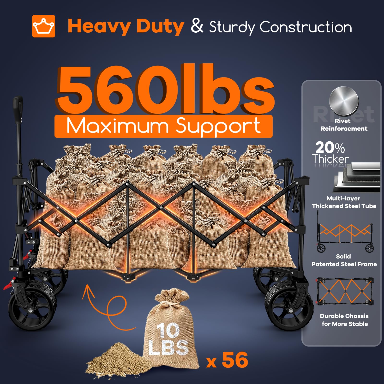 Heavy Duty Folding Camping Wagon Cart