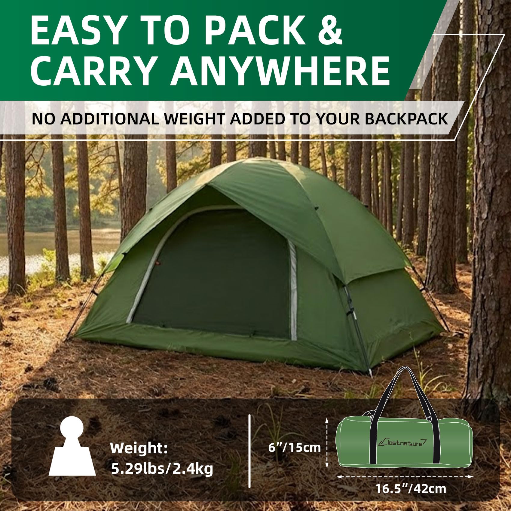 Waterproof Camping Tent for 2-6 Person