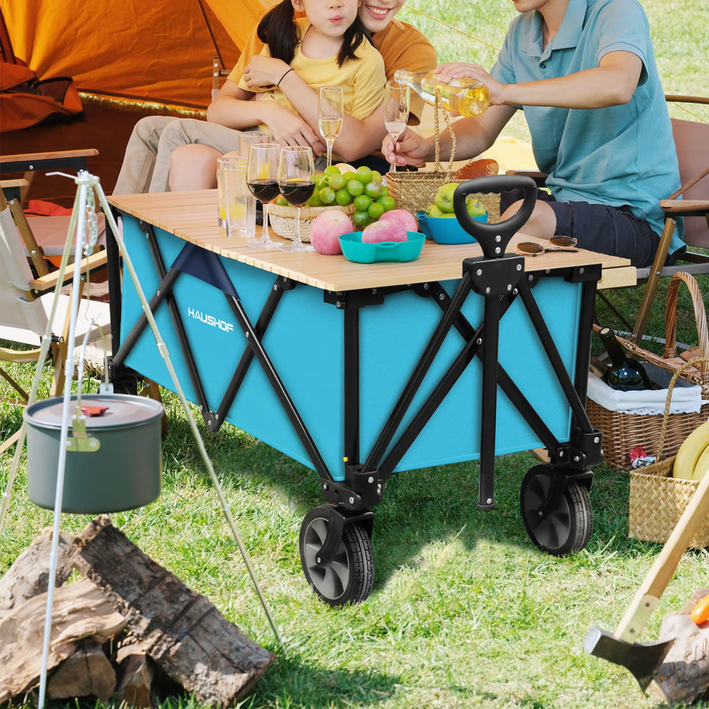 Collapsible Outdoor Camping Wagon with Removable Cart