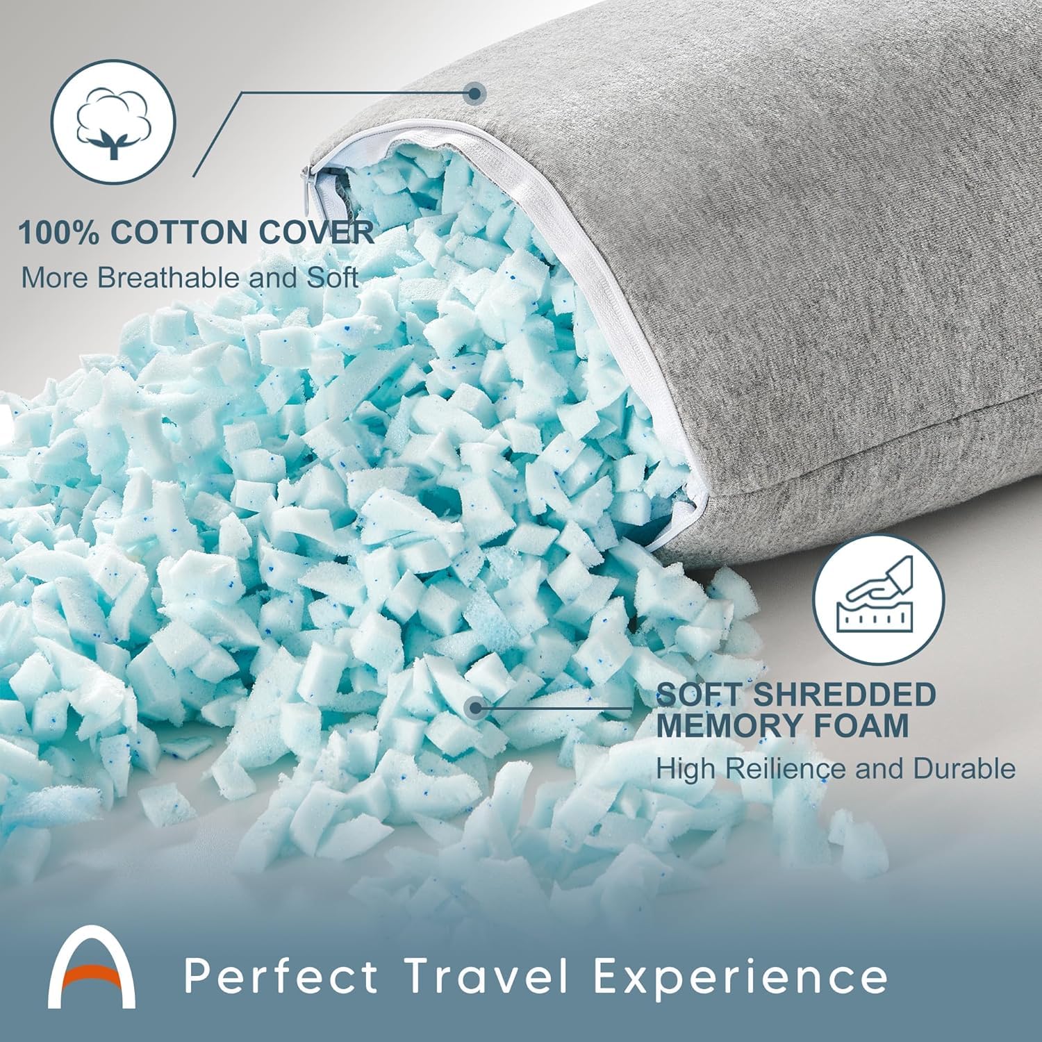 ACCURATEX Camping Pillow-100% Cotton Breathable Cover