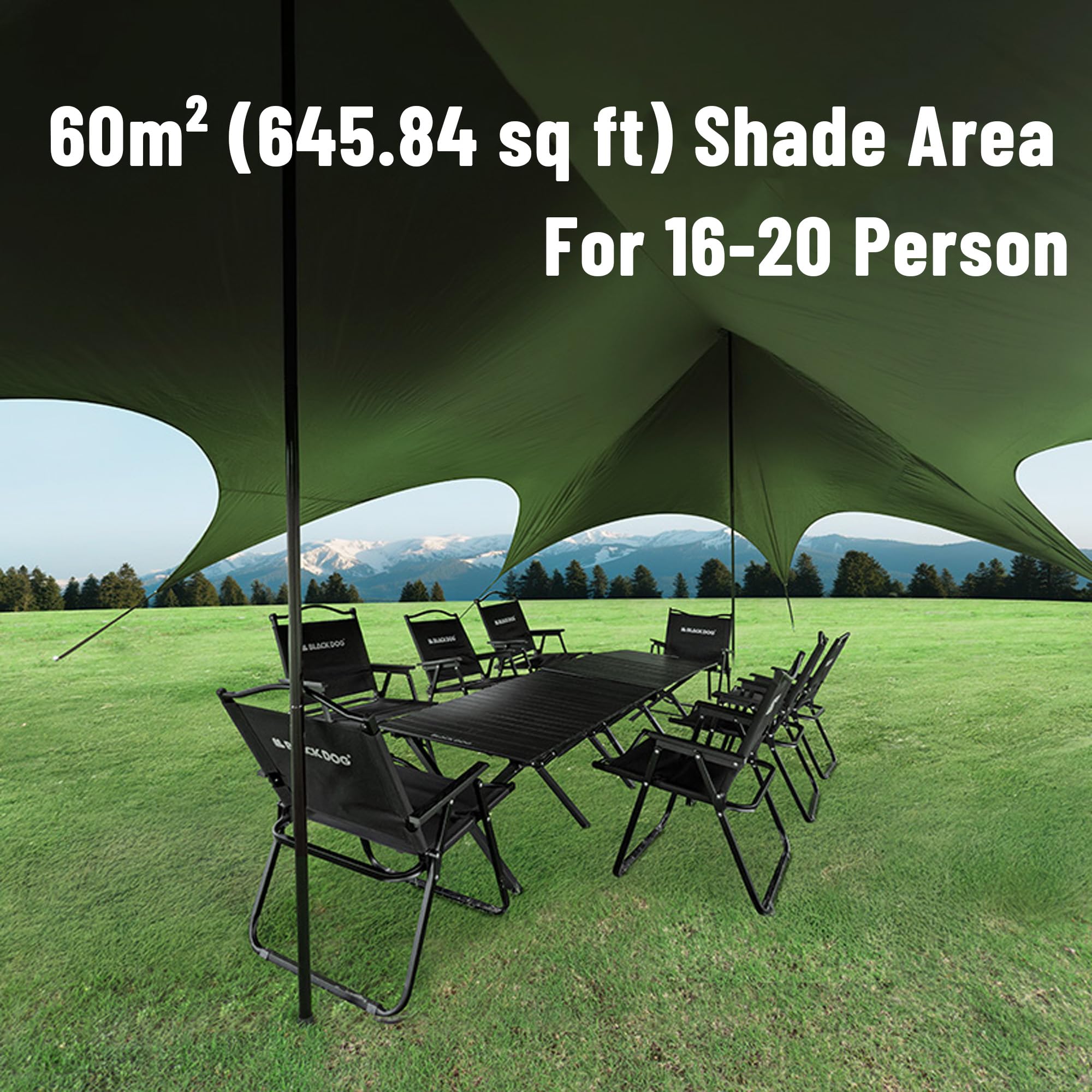 Large Waterproof Camping Tarp Sun Shelter