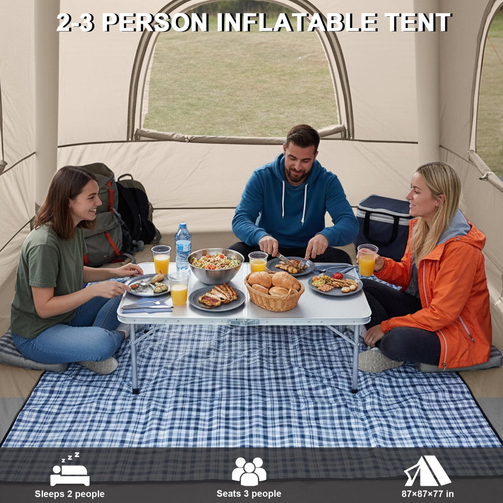 Inflatable Waterproof Camping Tent with Hand Pump