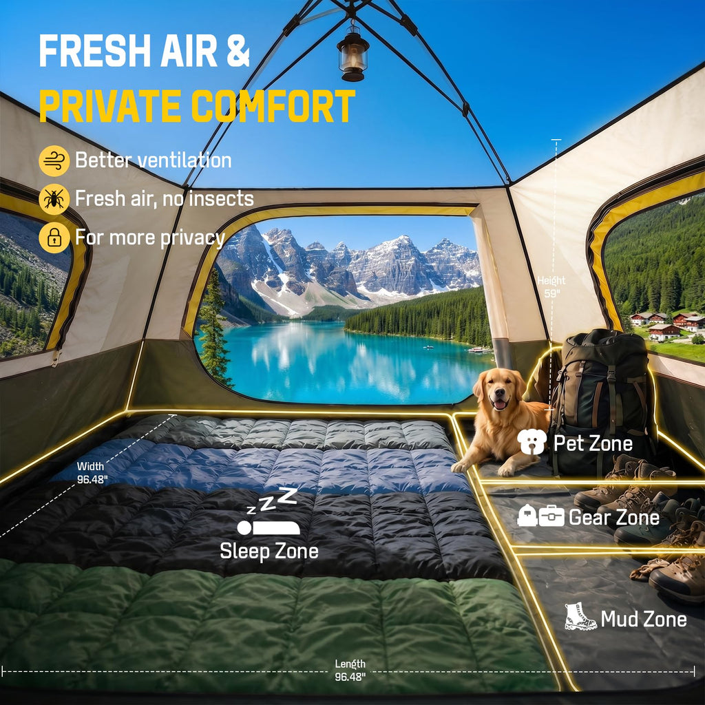 4 Person Instant Cabin Camping Tent with Rainfly