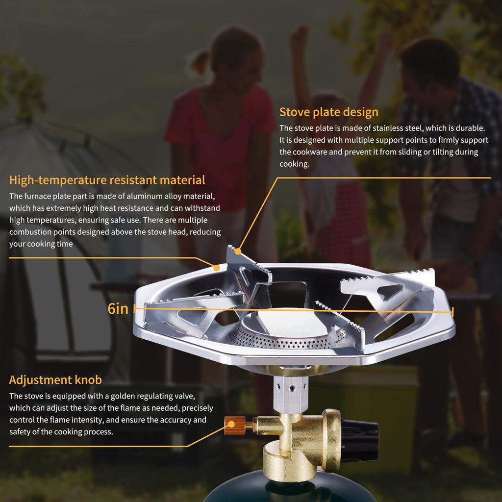 10000 BTU Propane Camping Stove with Adjustable Flame