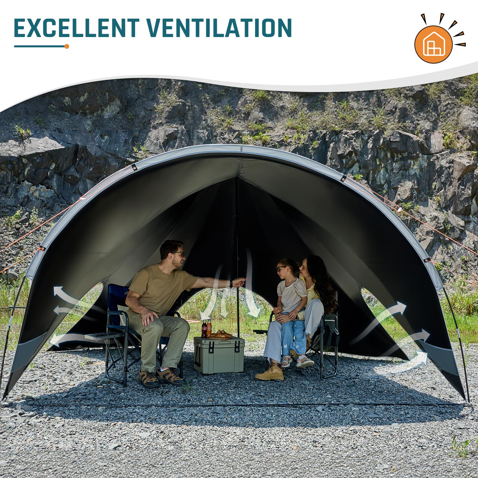 Waterproof Camping Canopy Tarp Sun Shade Shelter