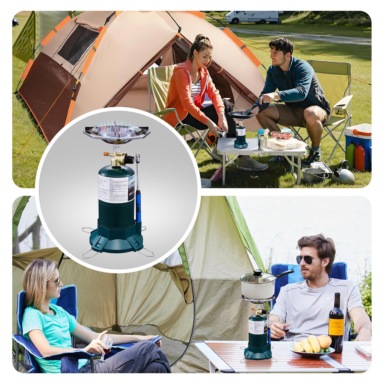 10000 BTU Propane Camping Stove with Adjustable Flame