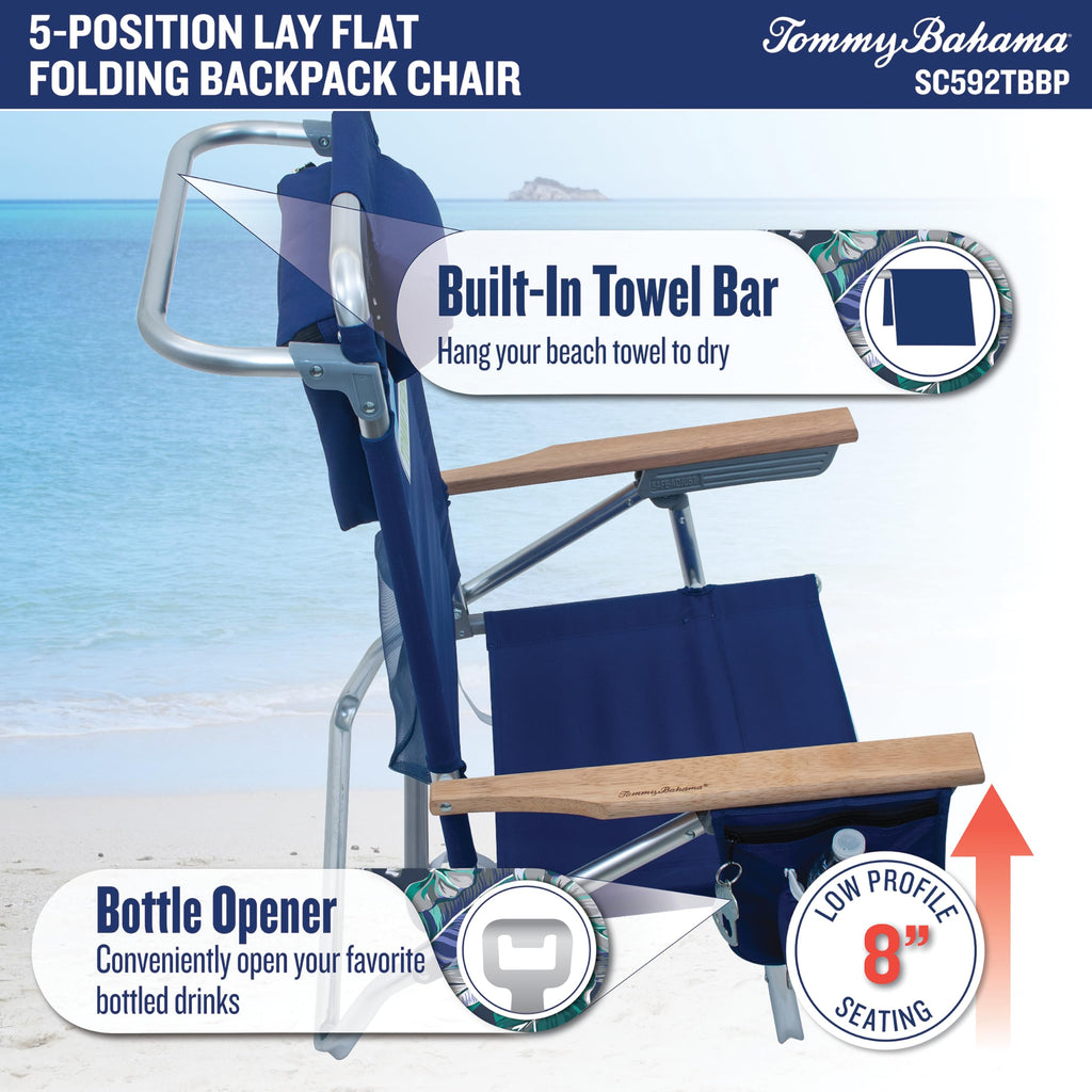 5 Position Folding Beach Camping Chair with Cooler