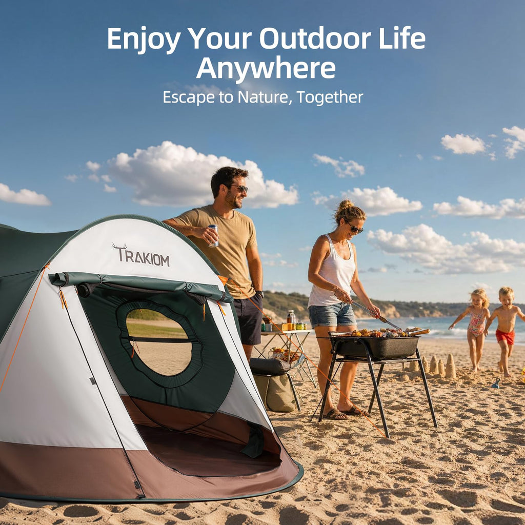 Instant Pop Up Waterproof Camping Tent with 2 Doors