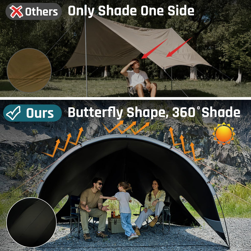Waterproof Camping Canopy Tarp Sun Shade Shelter