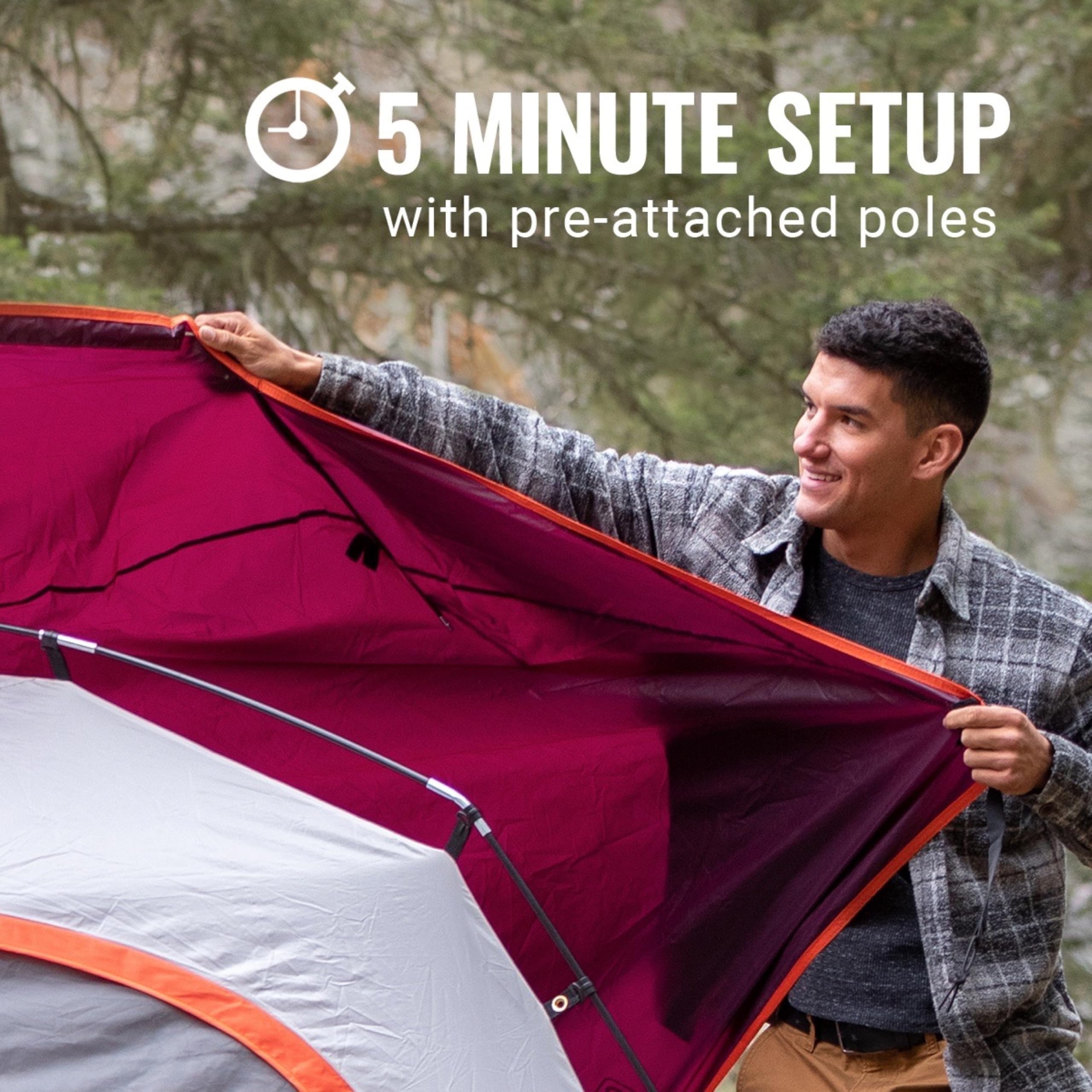Weatherproof Skydome Camping Tent with Rainfly