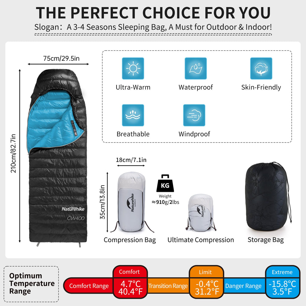 Ultralight Down Sleeping Bag for Camping Hiking