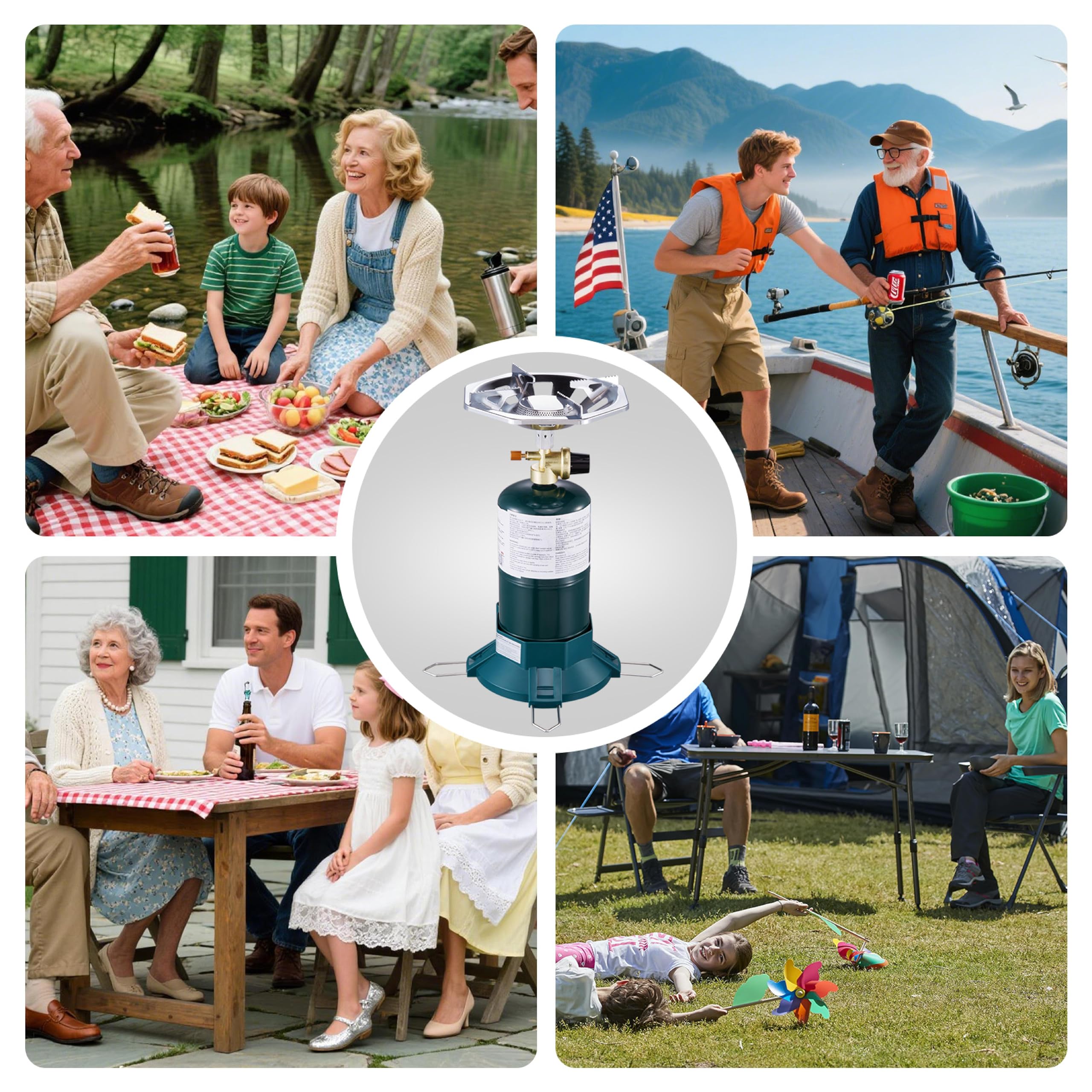 10000 BTU Propane Camping Stove with Adjustable Flame