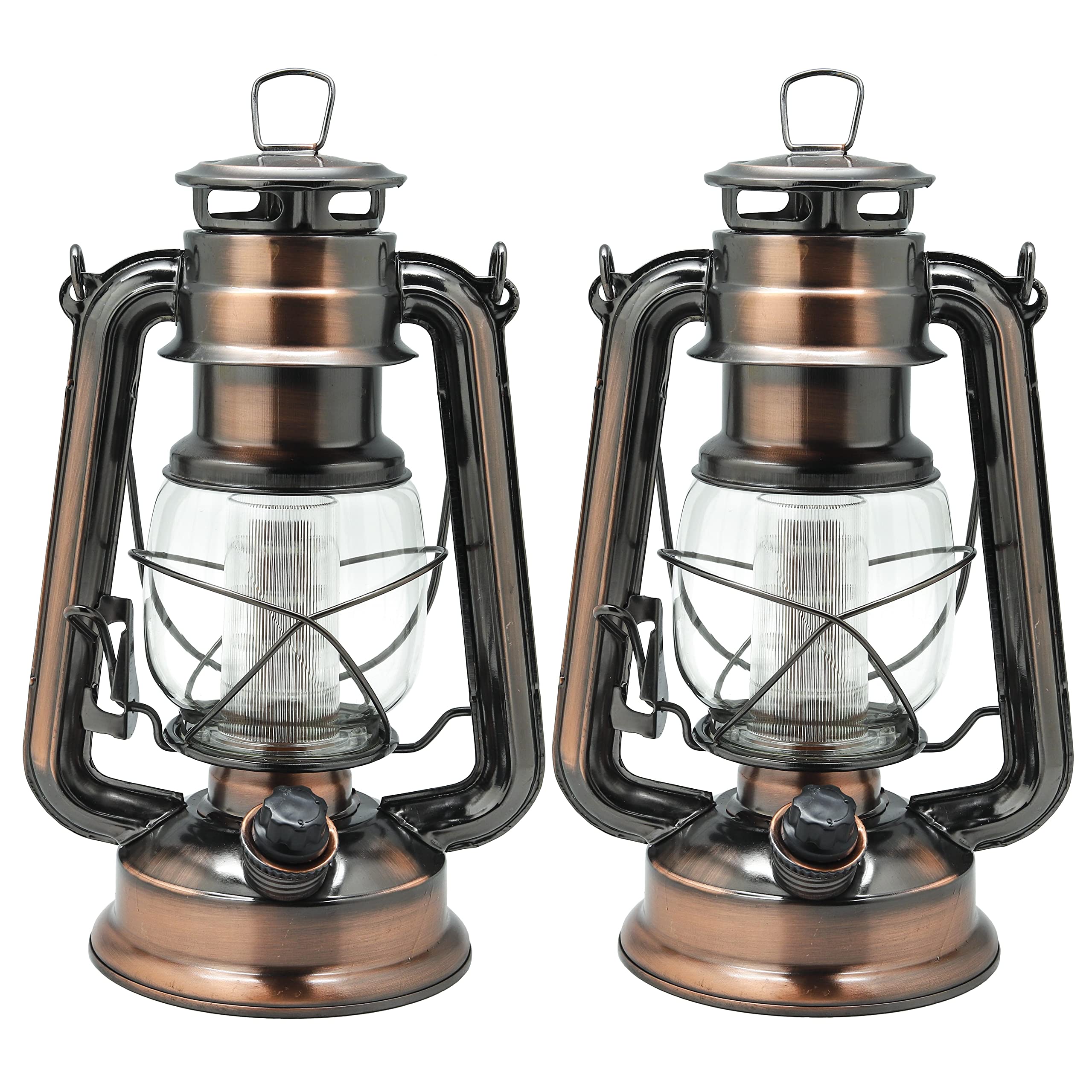 Vintage 12-LED Metal Hurricane Lantern
