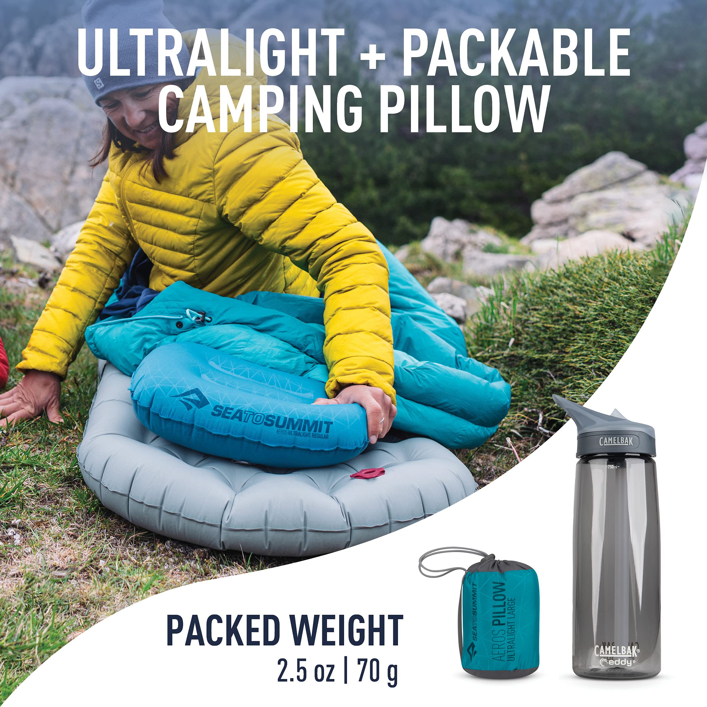 Sea to Summit Aeros Ultralight Inflatable Camping and Travel Pillow