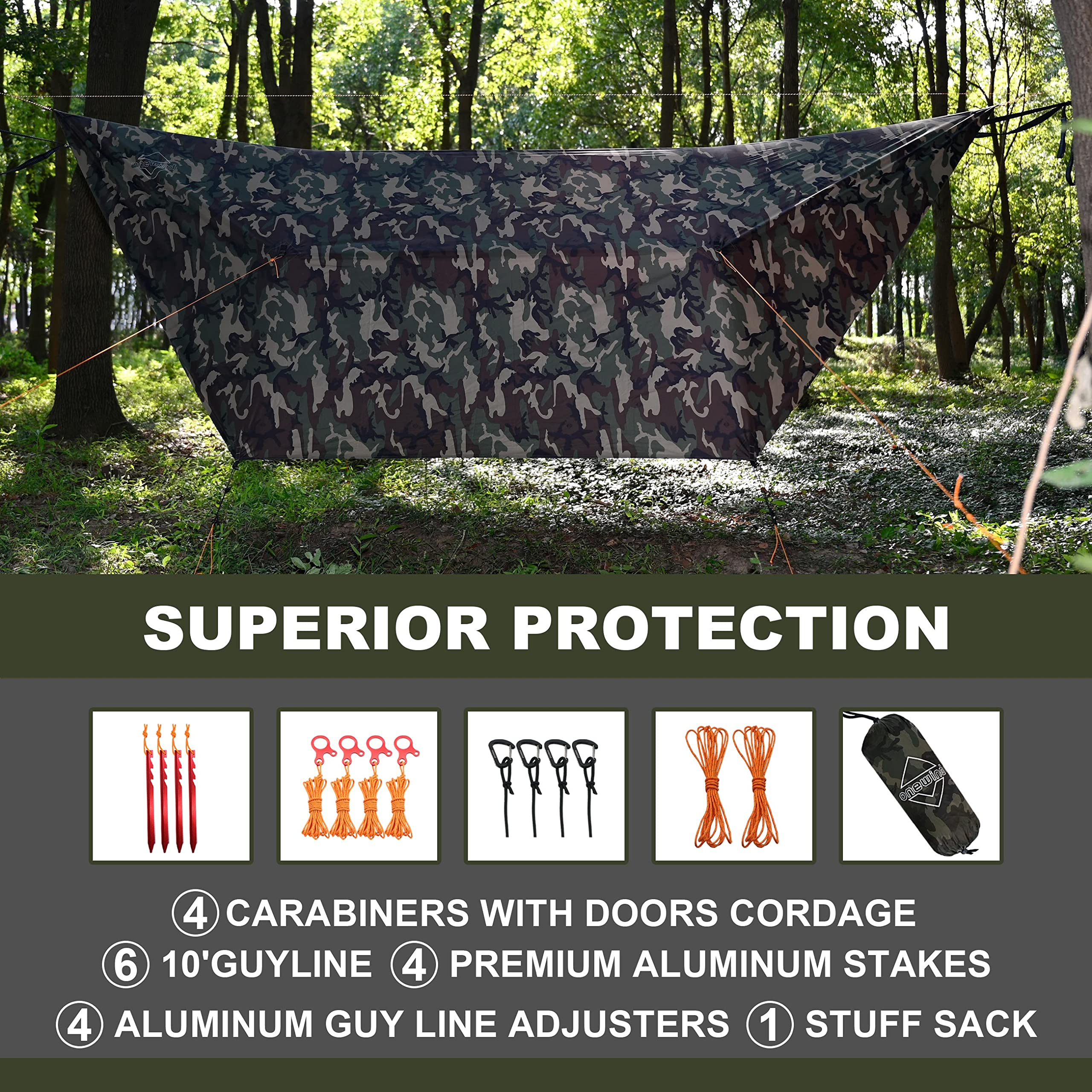Ultralight Waterproof Hammock Camping Tarp Rain Fly
