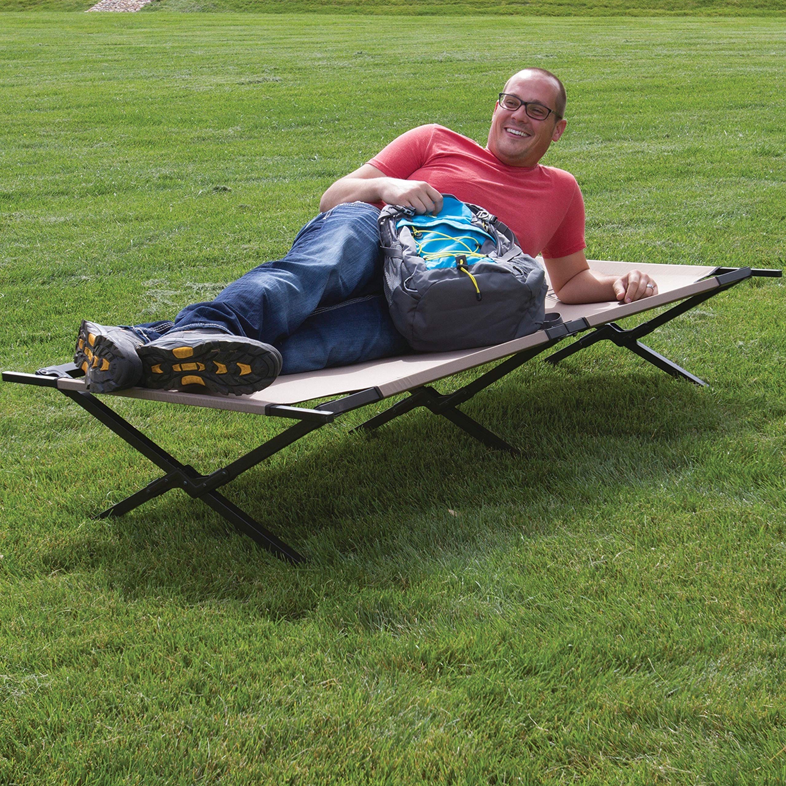 Folding Camping Cot for Adults 300lb Capacity